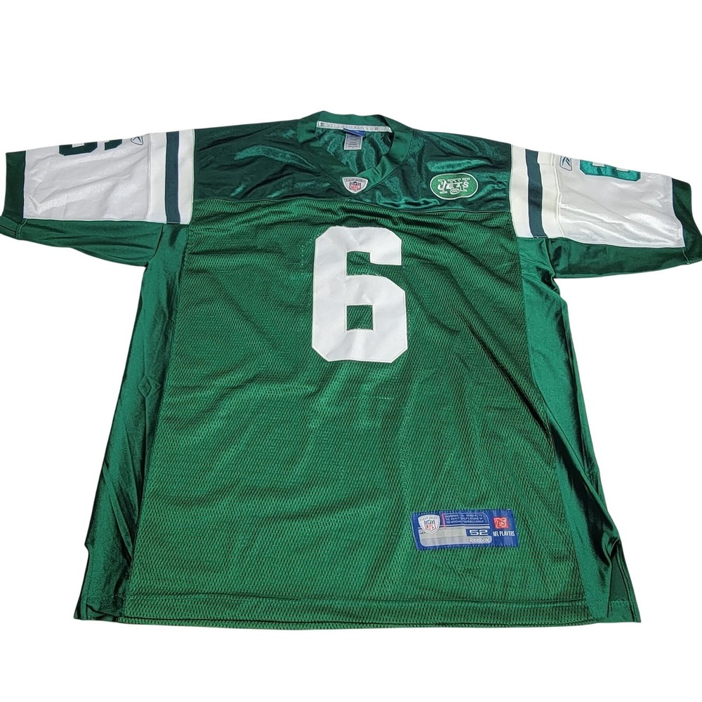 Reebok New York Jets Mark Sanchez 6 NFL On Field Jersey Mens 52 Green White